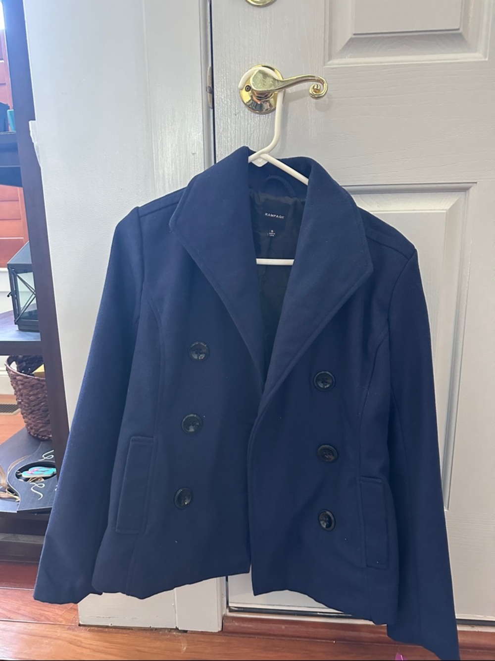 Rampage Navy Wool-Blend Coat